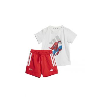 Set de tricou de bumbac cu imprimeu si pantaloni scurti