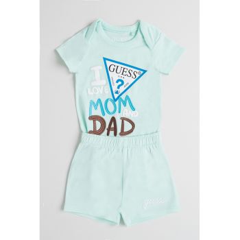 Set of body su pantaloni scurti cu broderii
