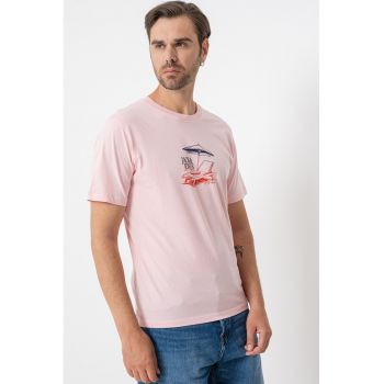 Tricou cu decolteu la baza gatului si logo