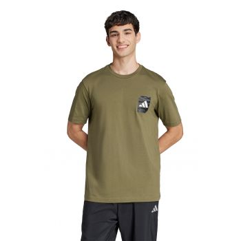 Tricou cu decolteu la baza gatului si logo aplicat