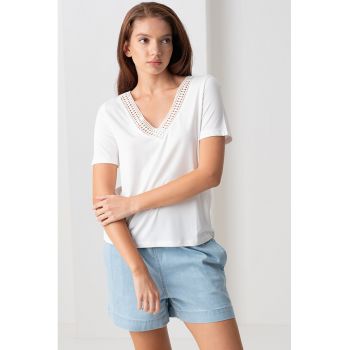 Tricou cu insertie crosetata Savannah