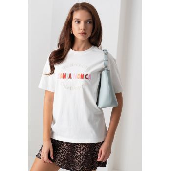 Tricou din bumbac organic cu imprimeu text