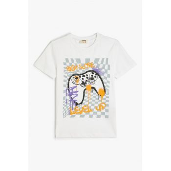Tricou lejer de bumbac cu imprimeu