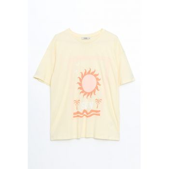 Tricou lejer din bumbac cu imprimeu grafic