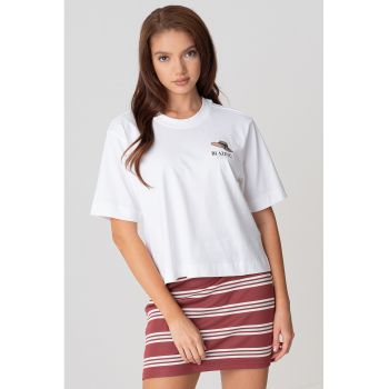 Tricou regular fit cu decolteu la baza gatului