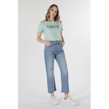 Blugi crop cu talie inalta Laris