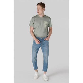 Blugi crop cu talie medie