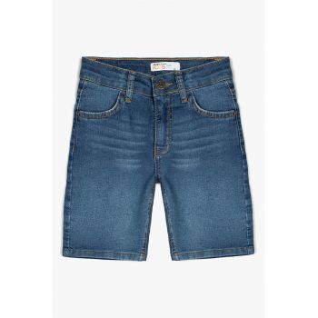 Blugi din denim cu aspect decolorat