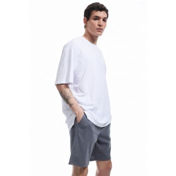 Pantaloni din amestec de bumbac cu snur
