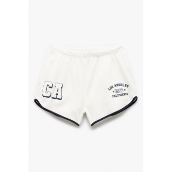 Pantaloni scurti de bumbac cu text