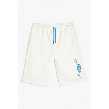 Pantaloni scurti din amestec de bumbac cu buzunare laterale