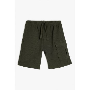 Pantaloni scurti din amestec de bumbac cu model texturat