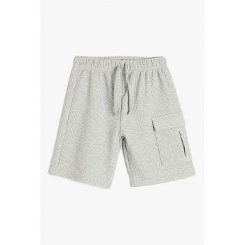 Pantaloni scurti din amestec de bumbac cu model texturat