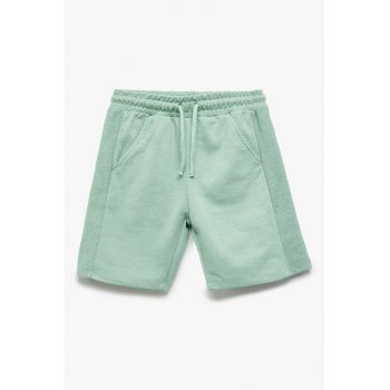 Pantaloni scurti din amestec de bumbac cu model uni