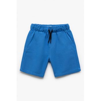 Pantaloni scurti din amestec de in cu talie ajustabila