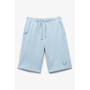 Pantaloni scurti din bumbac cu aspect texturat
