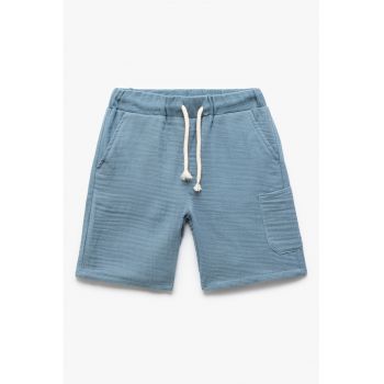 Pantaloni scurti din bumbac cu snur in talie