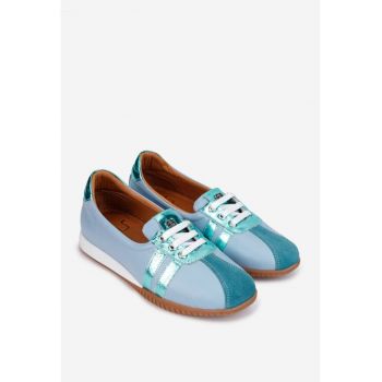 Pantofi dama  bleu din piele
