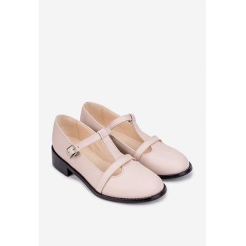 Pantofi dama piele roz pudra