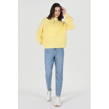 Pulover striat cu maneci raglan