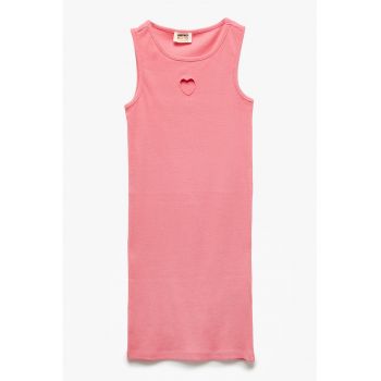 Rochie tricotata cu decolteu rotund