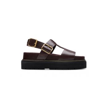 Sandale de piele cu platforma