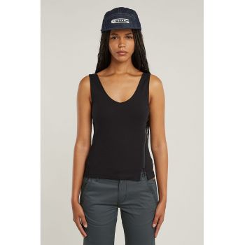 Top din bumbac organic cu decolteu cache-coeur