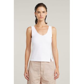 Top din bumbac organic cu decolteu cache-coeur