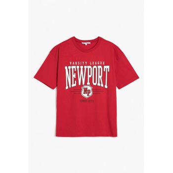 Tricou de bumbac cu model Varsity