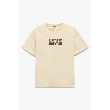 Tricou de bumbac cu text