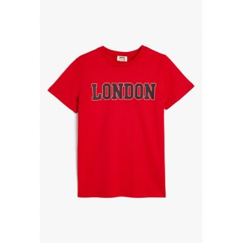 Tricou din bumbac cu text