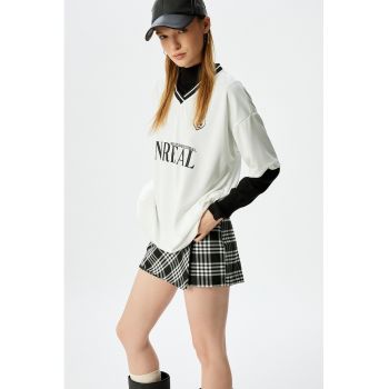 Tricou supradimensionat cu imprimeu text