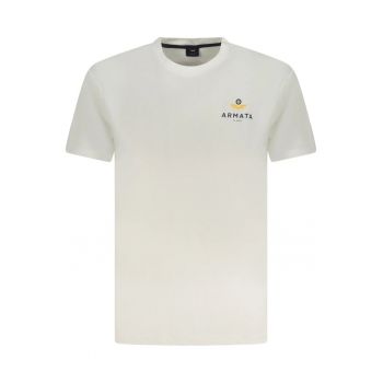Armati Di Mare Tricou barbati din bumbac cu logo - alb