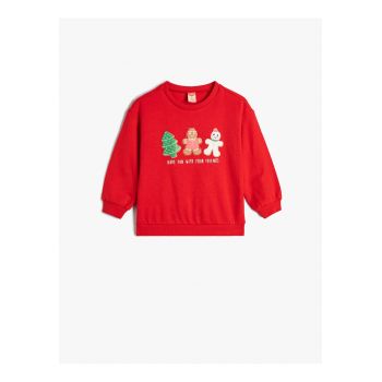 Bluza de trening regular-fit din bumbac cu model tematic de Craciun