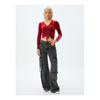 Bluza slim fit de catifea