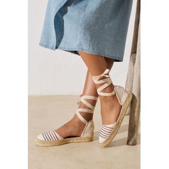 Espadrile de bumbac cu bareta infasurabila