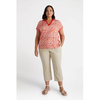 Pantaloni capri cu buzunare oblice