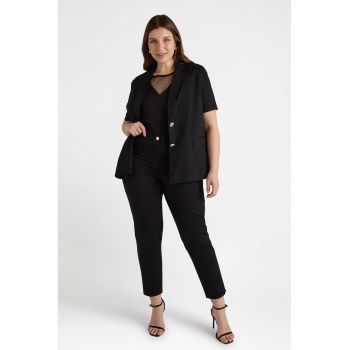 Pantaloni conici cu talie inalta