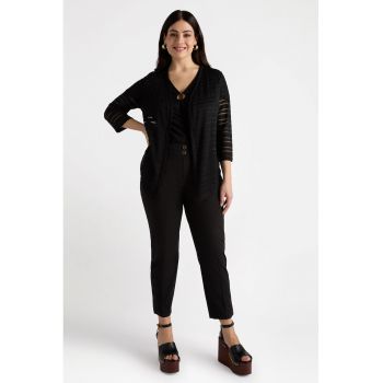 Pantaloni conici cu talie inalta