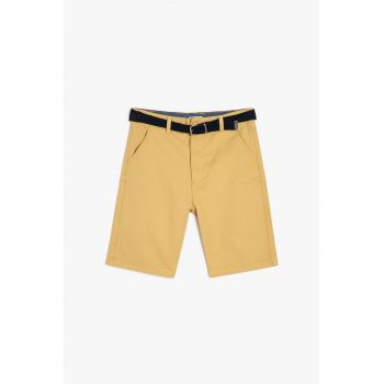 Pantaloni scurti cu buzunare oblice
