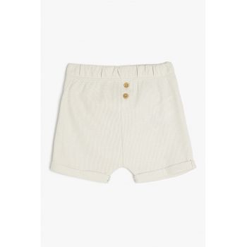Pantaloni scurti de bumbac texturati