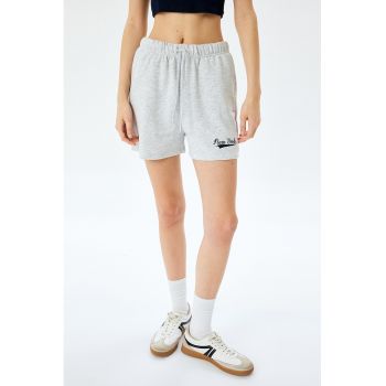 Pantaloni scurti din amestec de bumbac cu snur de ajustare in talie