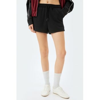 Pantaloni scurti din amestec de bumbac cu snur de ajustare in talie