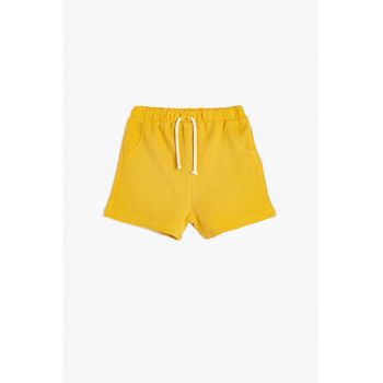 Pantaloni scurti din bumbac cu snururi de ajustare