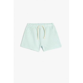 Pantaloni scurti din bumbac cu snururi de ajustare