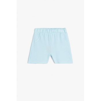 Pantaloni scurti texturati cu talie elastica