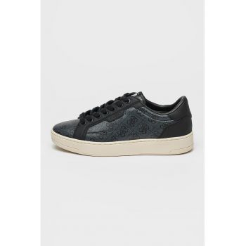 Pantofi sport de piele ecologica cu logo
