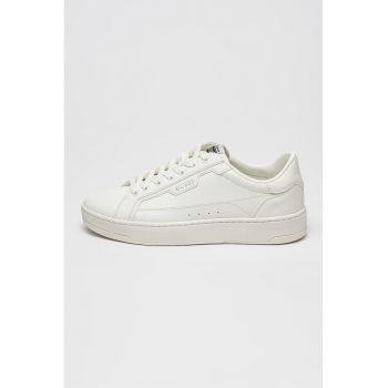 Pantofi sport de piele ecologica cu logo