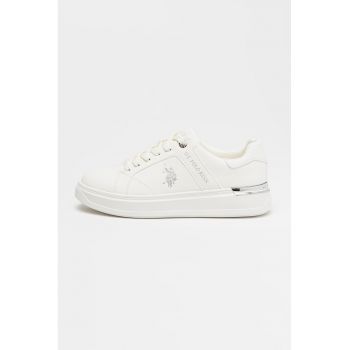 Pantofi sport din piele ecologica cu logo