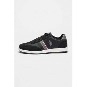 Pantofi sport din piele ecologica cu logo